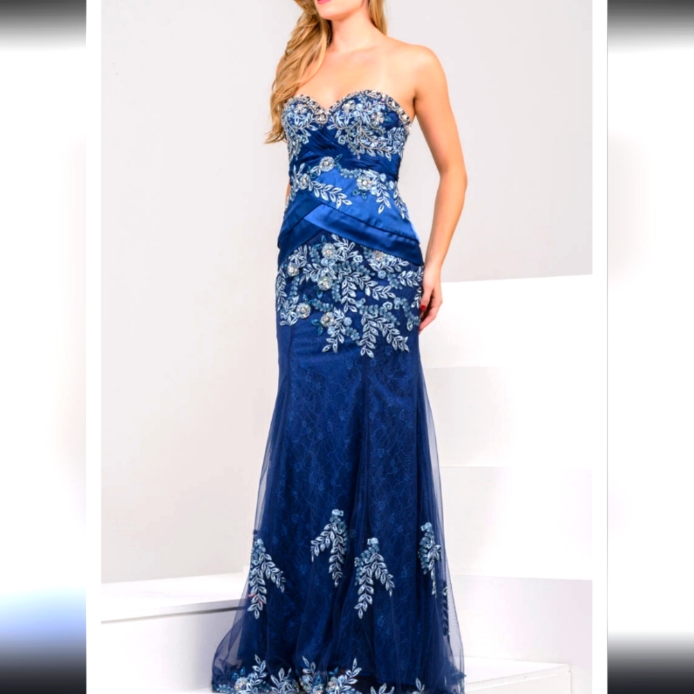 COPY - Jovani evening dark navy blue womens dress size 14